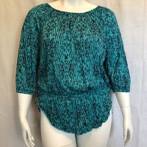 Faded Glory Teal Snake Print Tunic